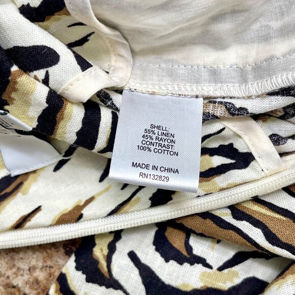 Revolve L'ACADEMIE The Dinnie Linen Blend Wide Leg Pant in Tiger Print Size S - Picture 10 of 11